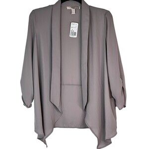 Forever 21 Contemporary Gray 3/4 Sleeve Open Light Weight Jacket Size XS